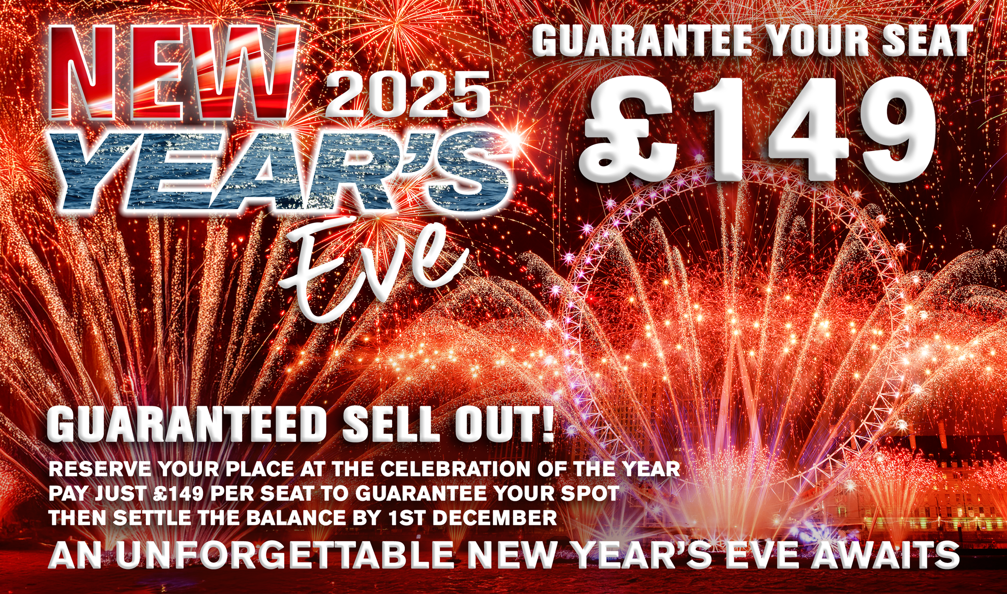New Years Eve experience tile for speedboat operator Thames Rockets
